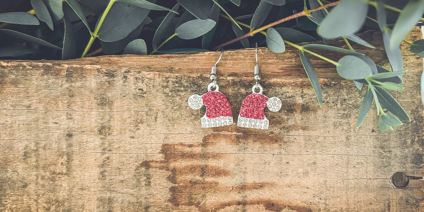 Adorable Santa Hat Earrings