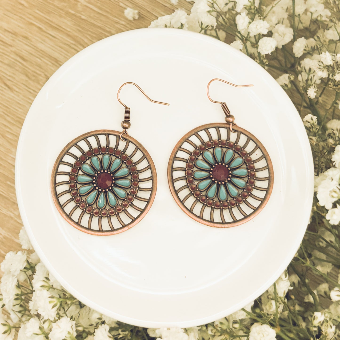 Beautiful Boho Copper Drop Earrings