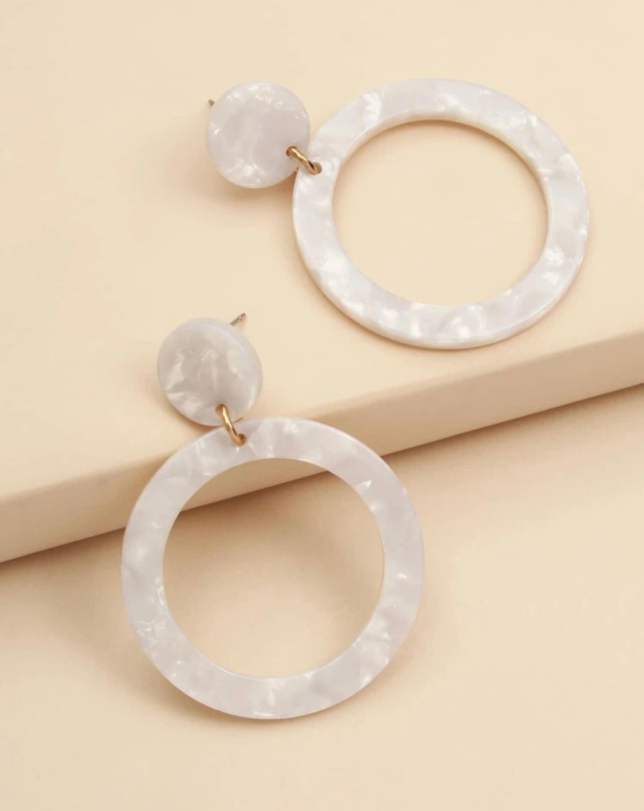 Beautiful White Acrylic Hoops