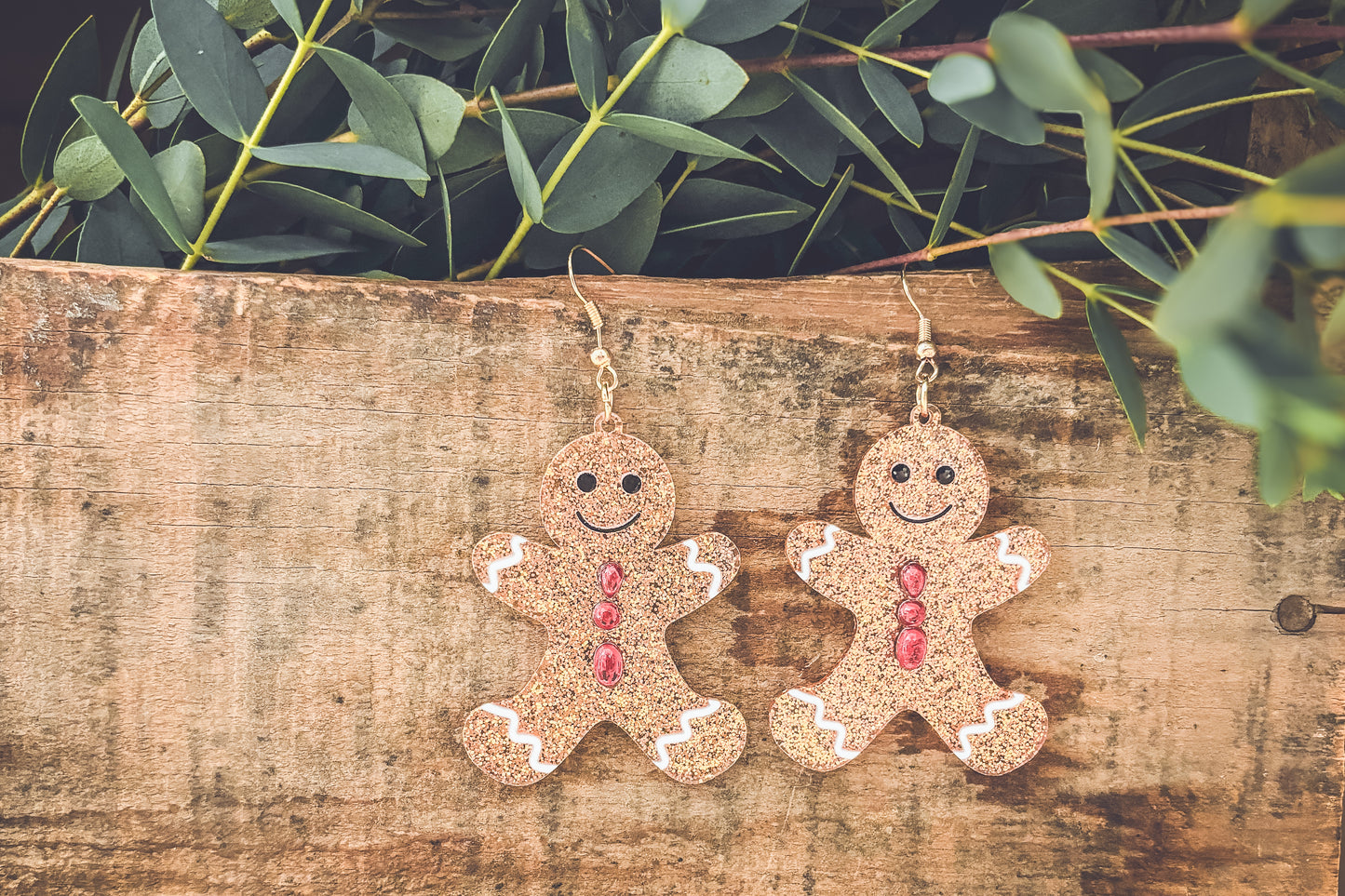 Beautiful Acrylic Gingerbread Man Earrings