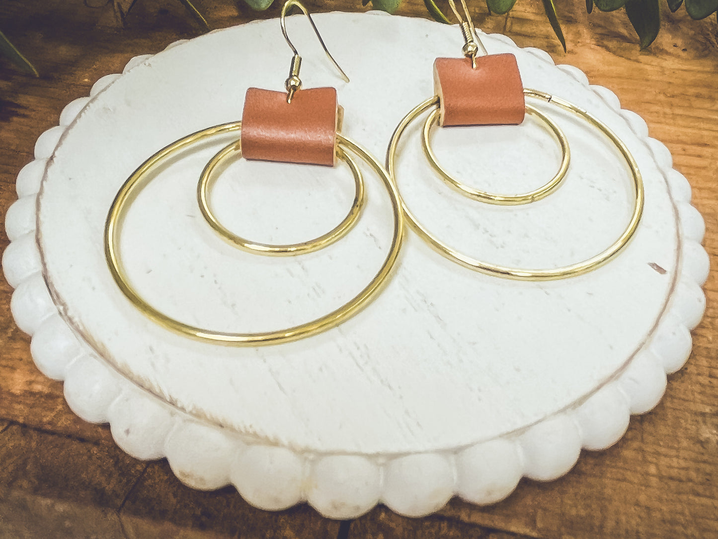 Beautiful Leather Hoop Earrings