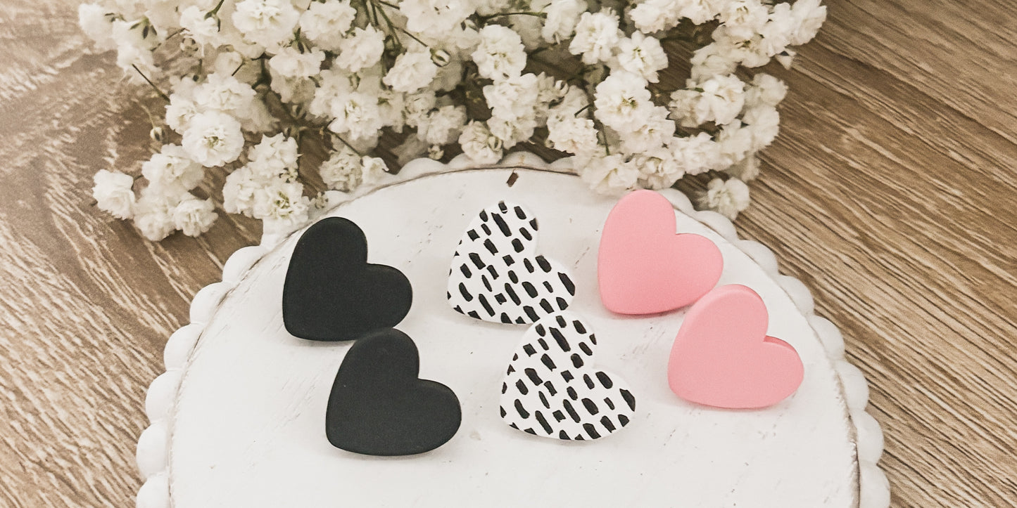 Beautiful Set of 3 Heart Studs