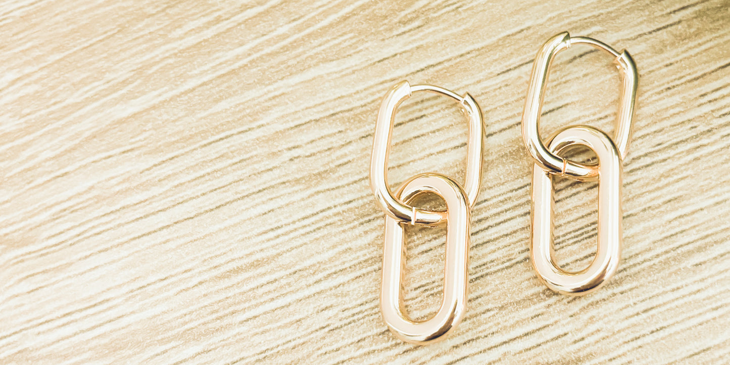 Beautiful Gold Link Earrings