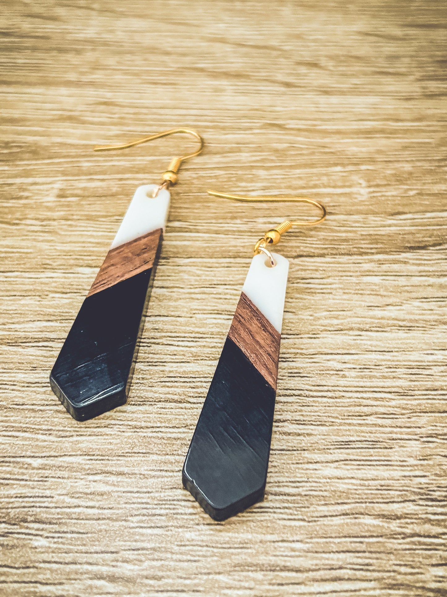 Beautiful Wood and Resin Earrings