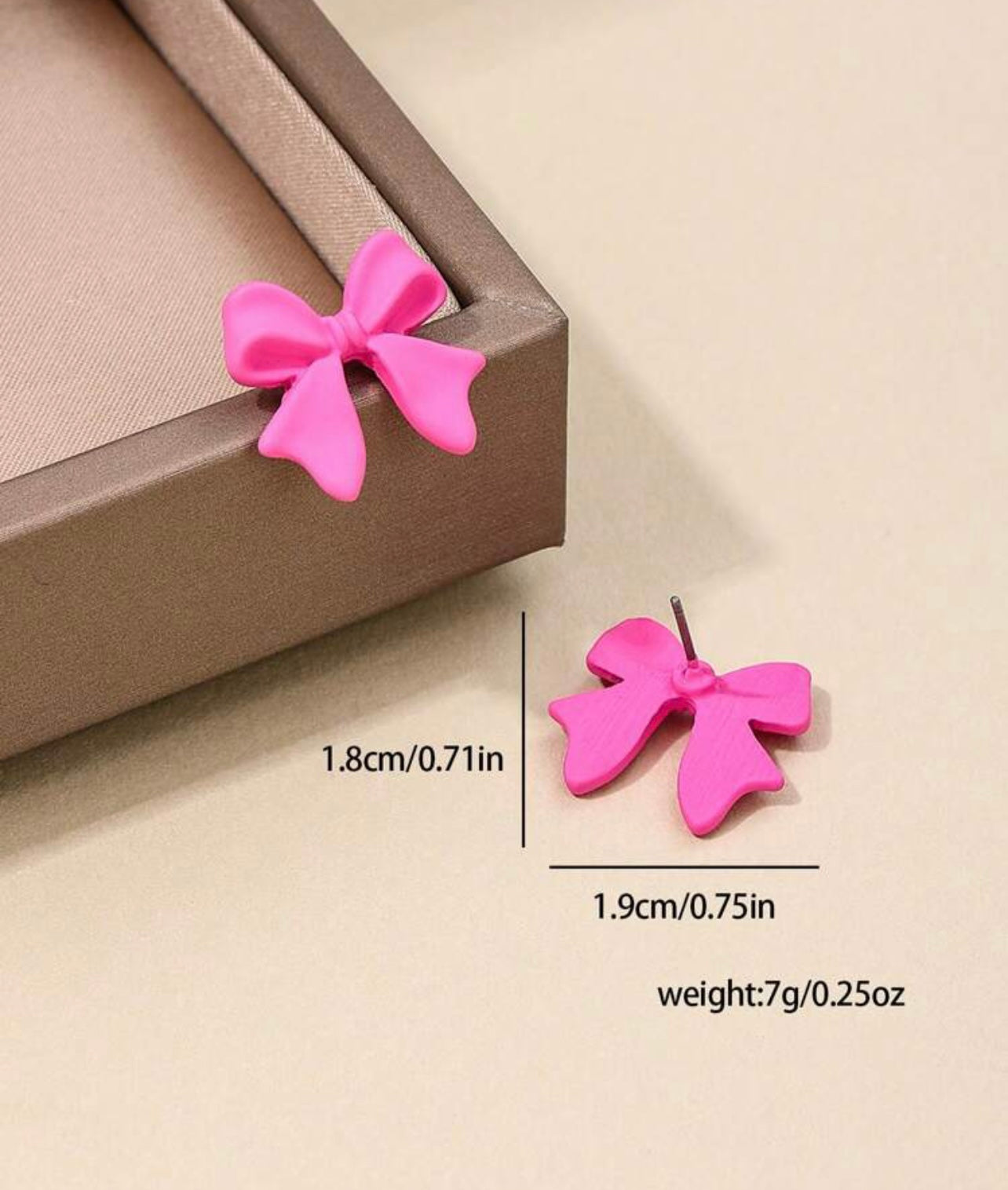 Beautiful Pink Bow Earrings