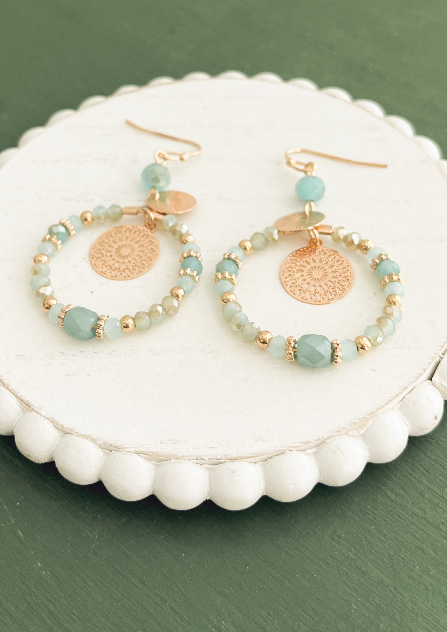 Beautiful Blue and Gold Earrings