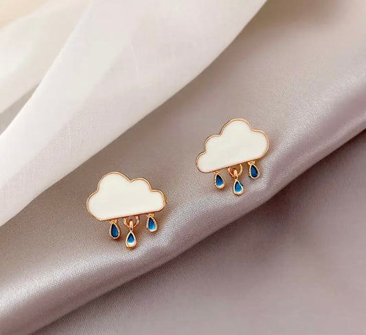 Dainty Rain Cloud Butterfly Earrings