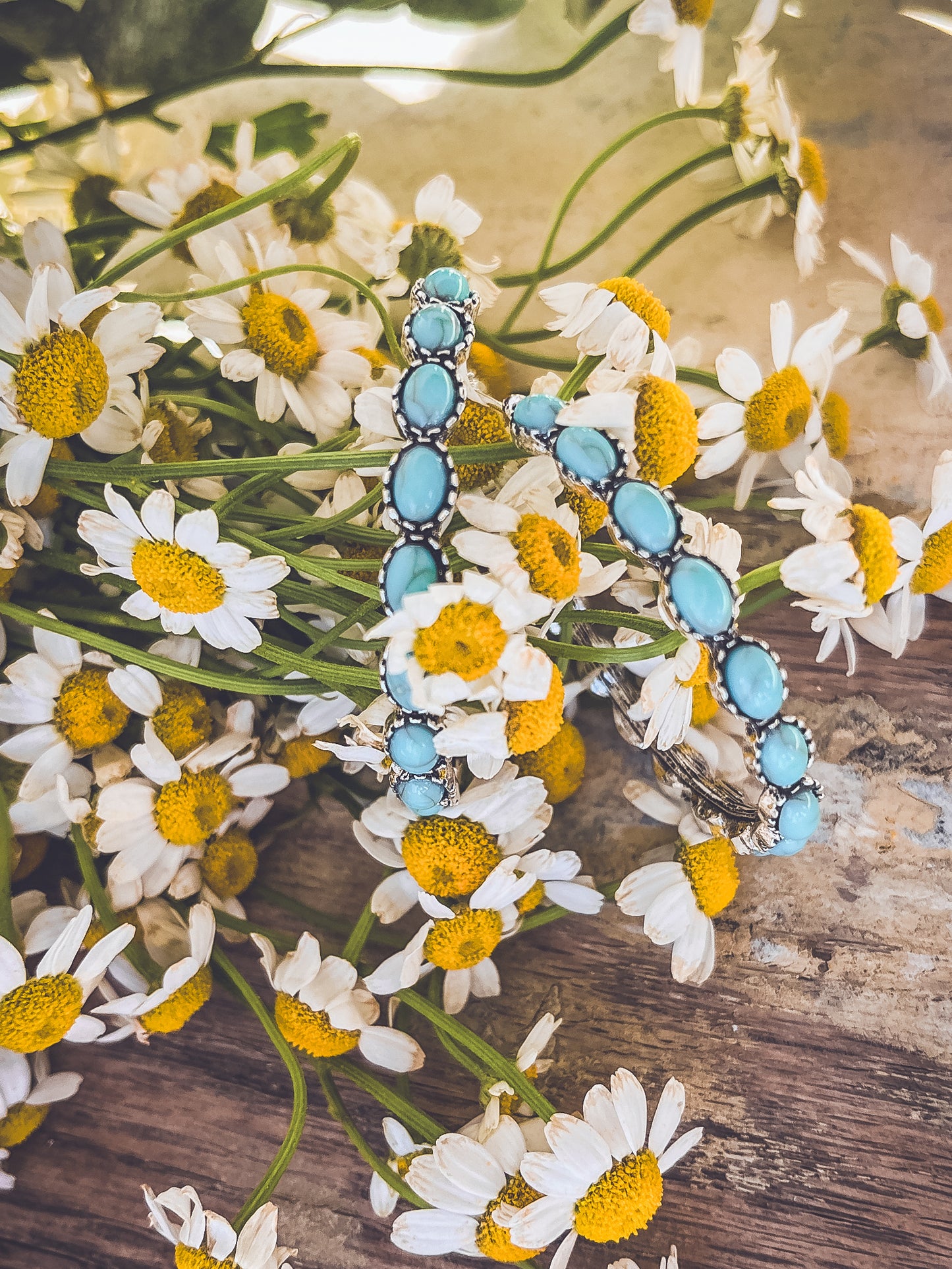 Beautiful Turquoise Hoop Earrings