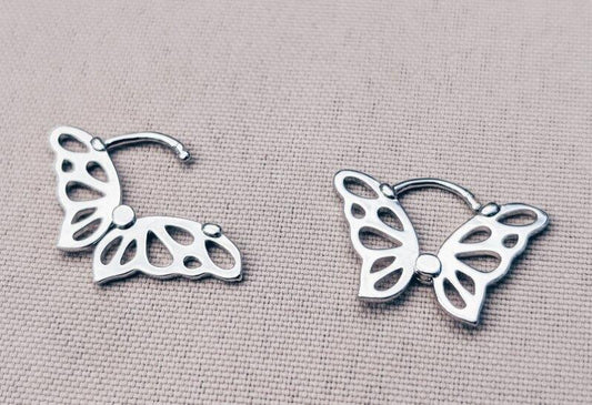 Dainty Silver Butterfly Earrings