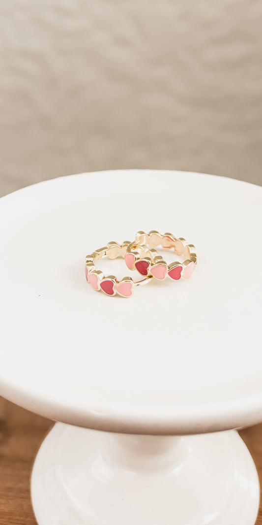 Adorable Gold, Pink and Red Heart Huggies