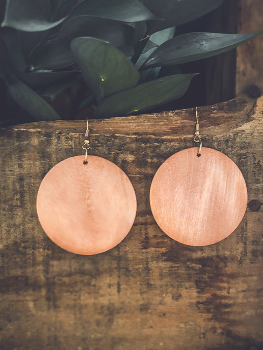 Beautiful Wood Circle Earrings