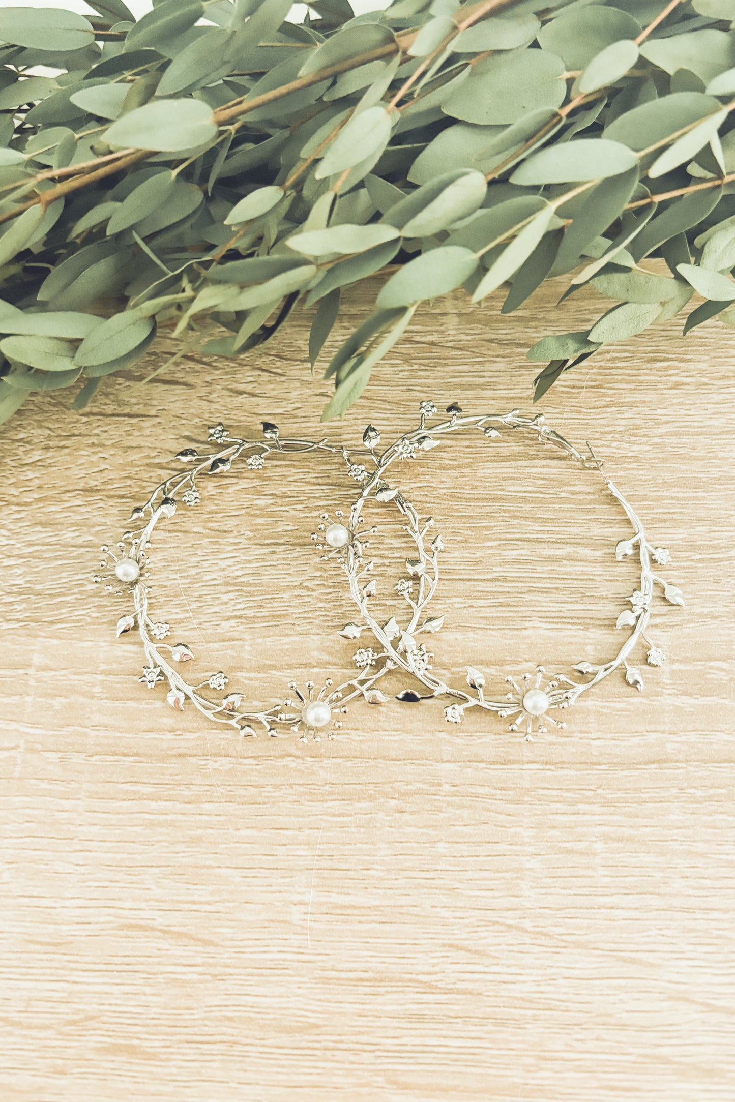 Beautiful Large Floral Hoop Earrings