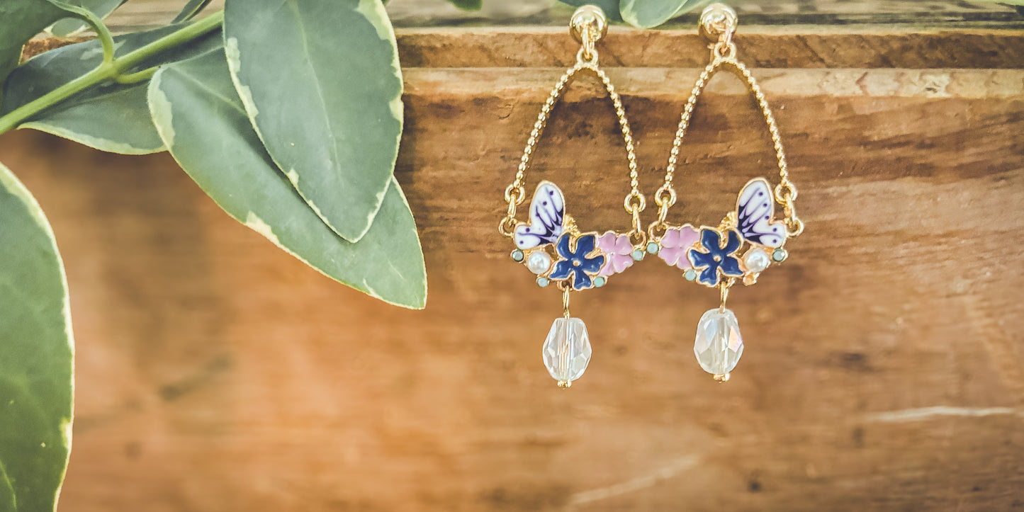 Beautiful Butterfly Drop Earrings