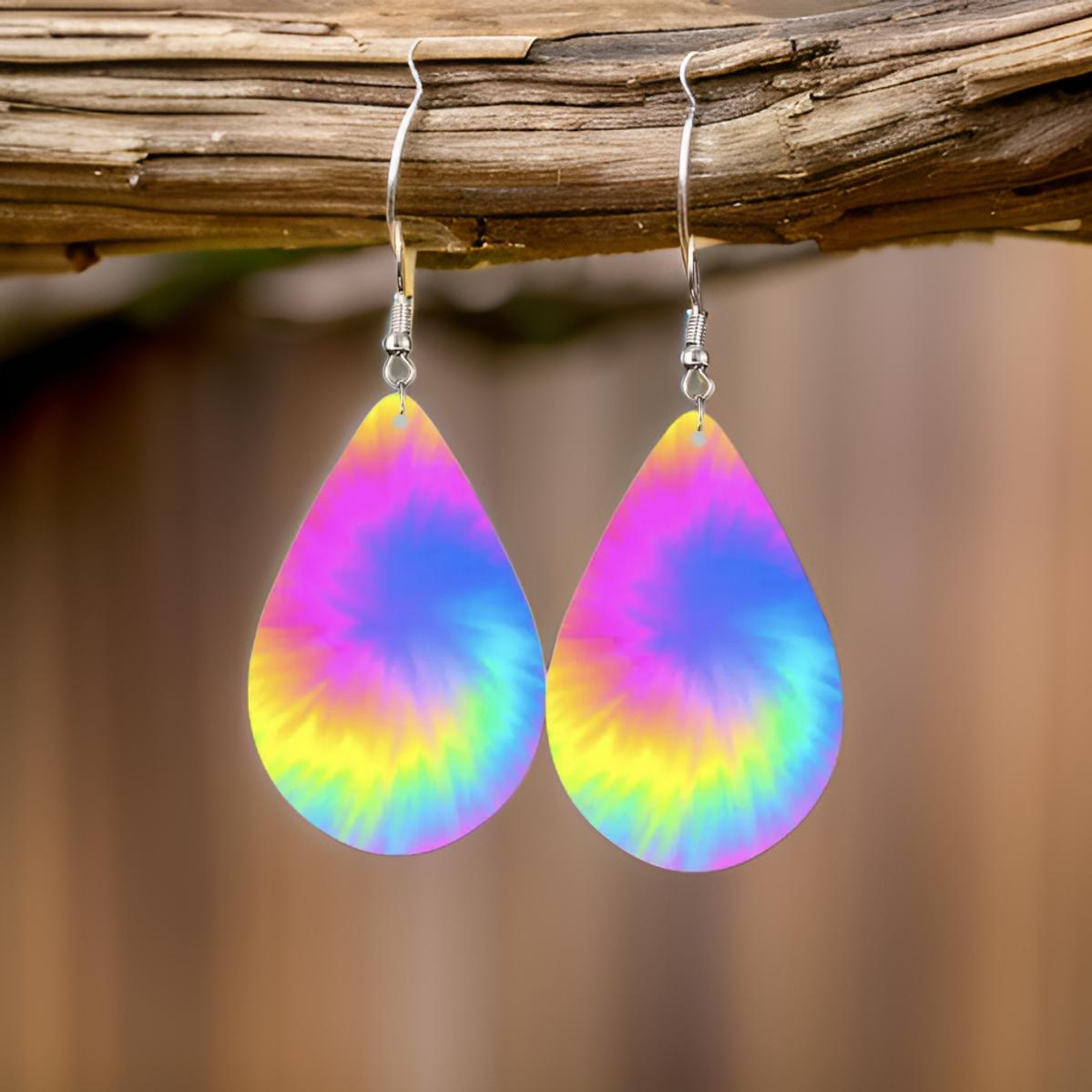 Beautiful Tie Dye Drop Earrings