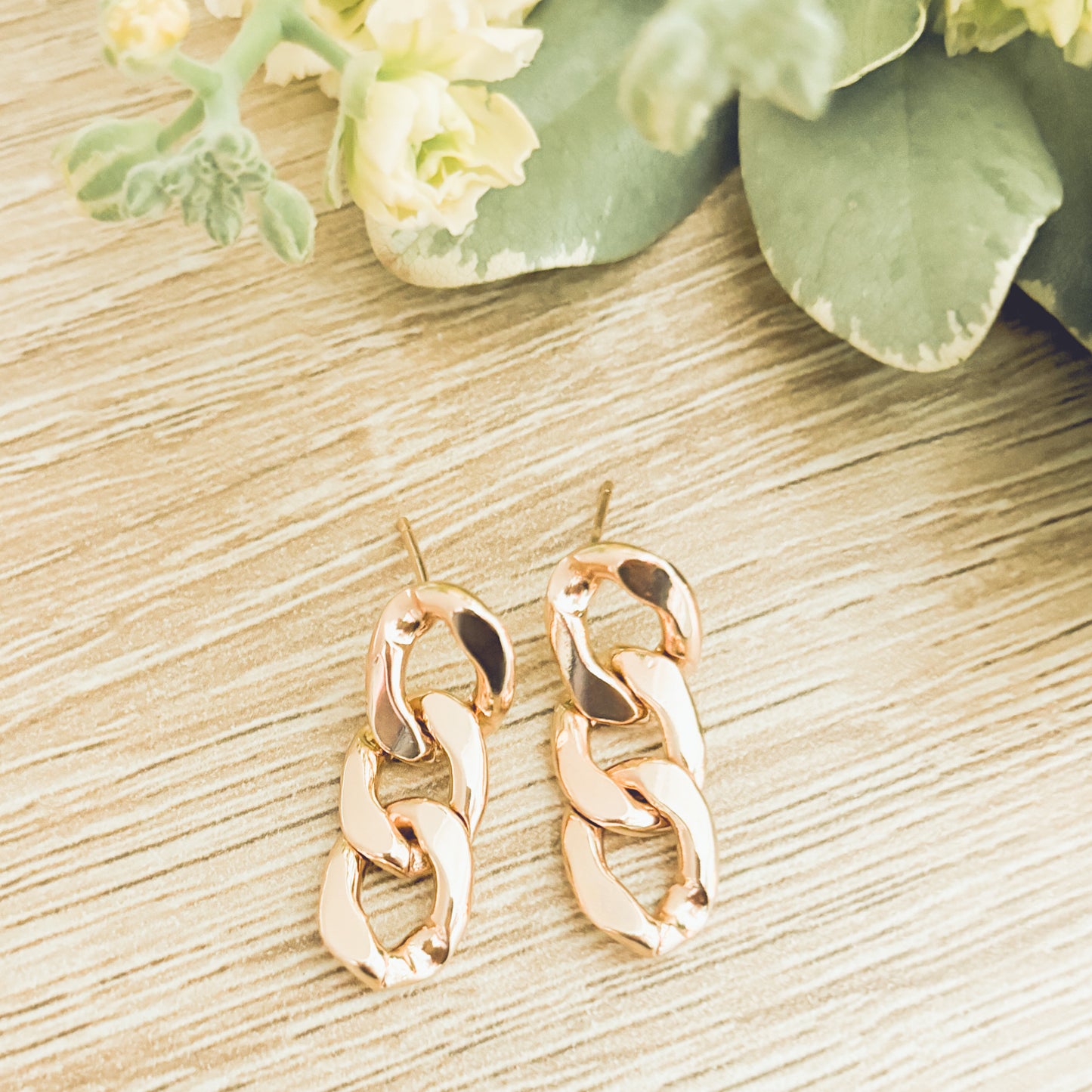 Beautiful Gold Chain Link Earrings