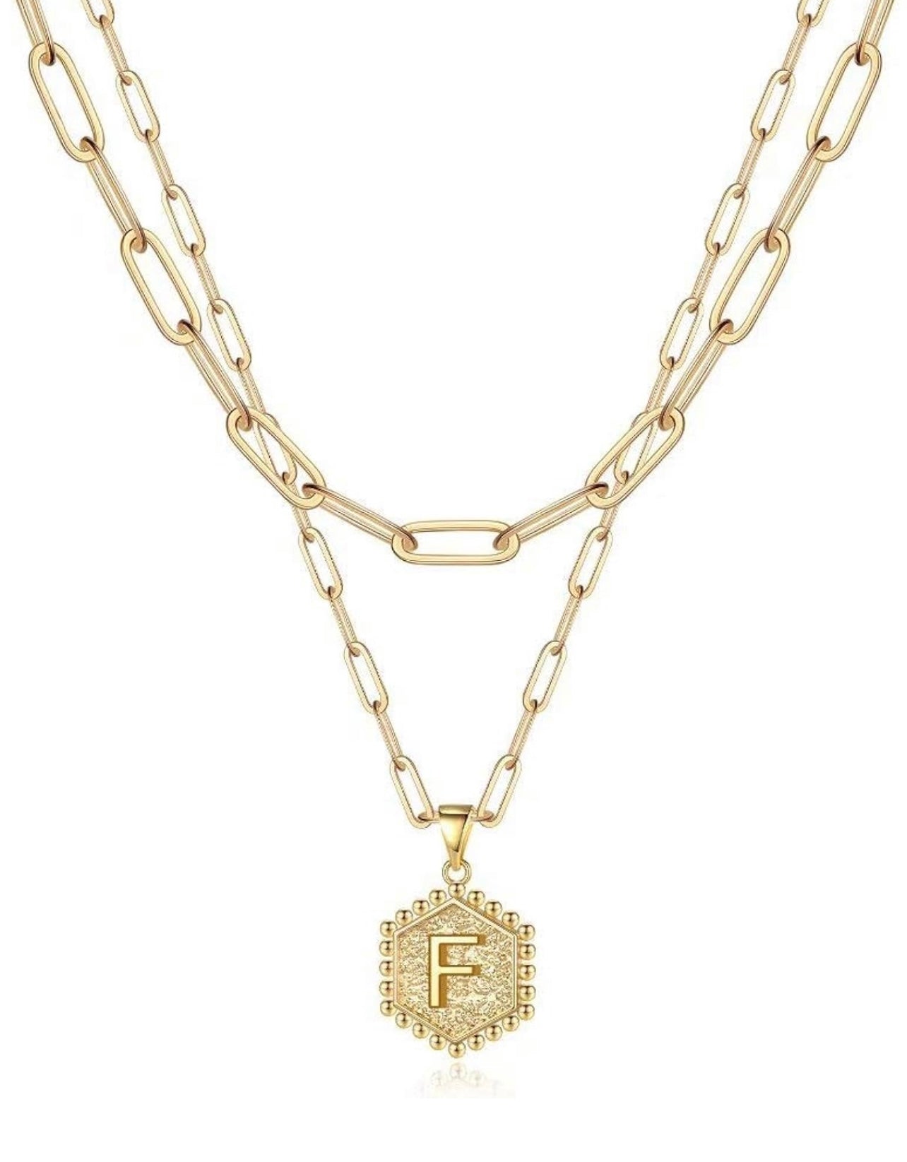 Beautiful Gold Layered Initial Necklace