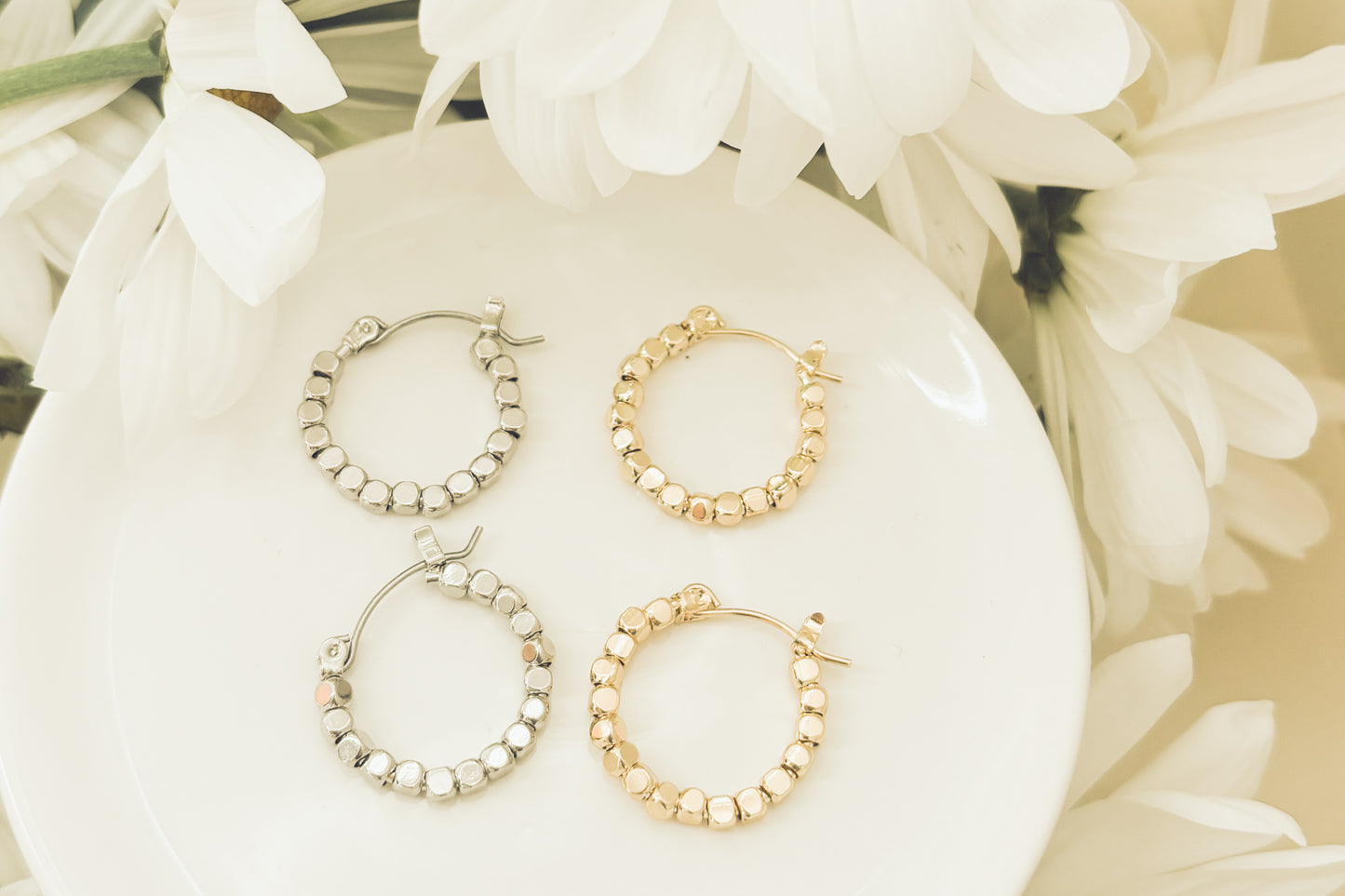 Beautiful Gold or Silver Glimmer Hoop Earrings