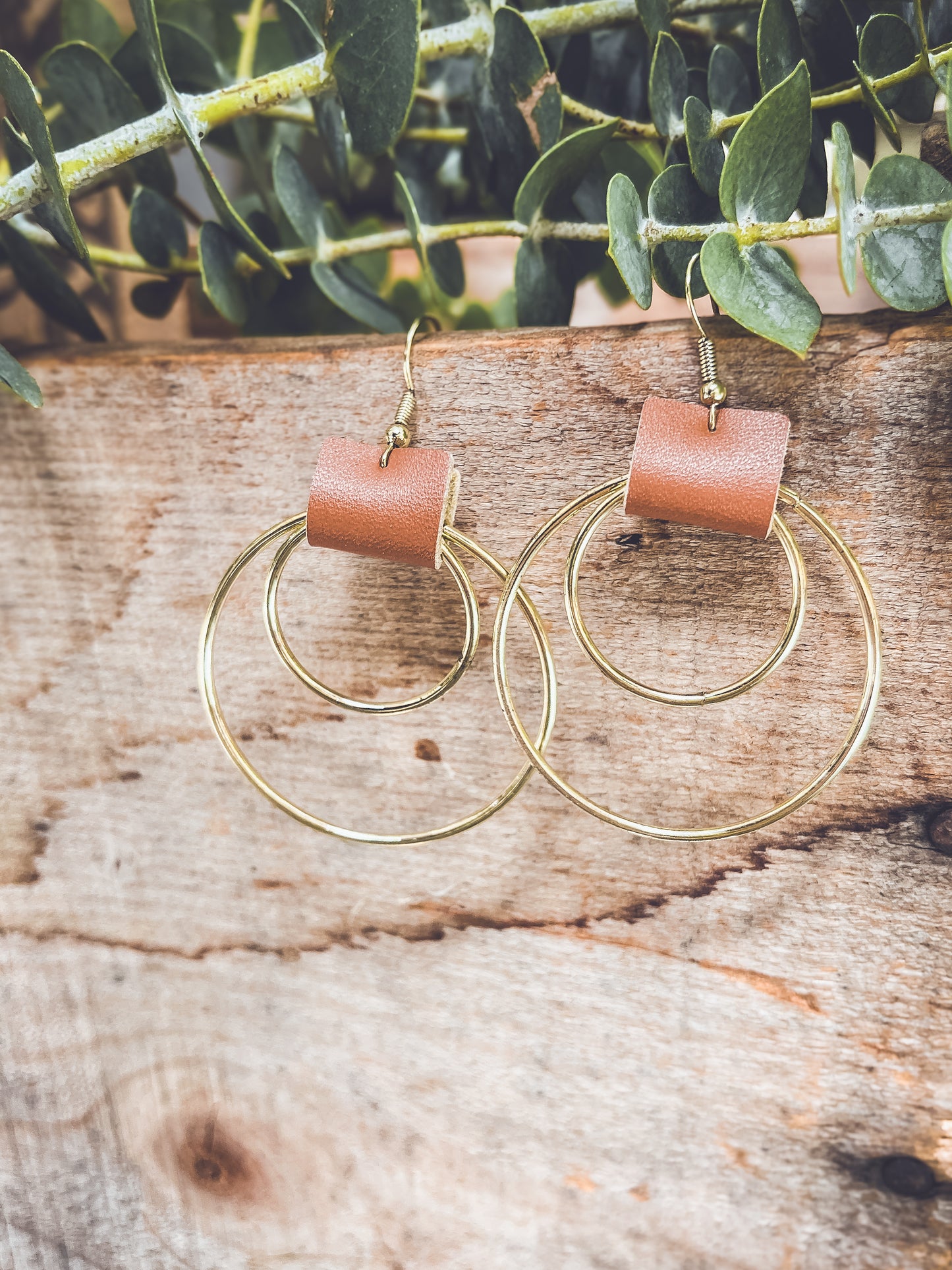 Beautiful Leather Hoop Earrings