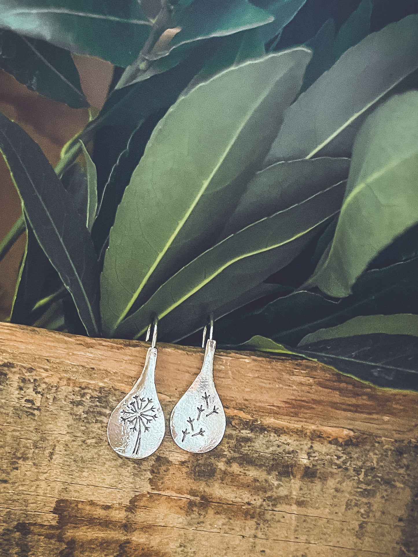 Silver Dandelion Earrings