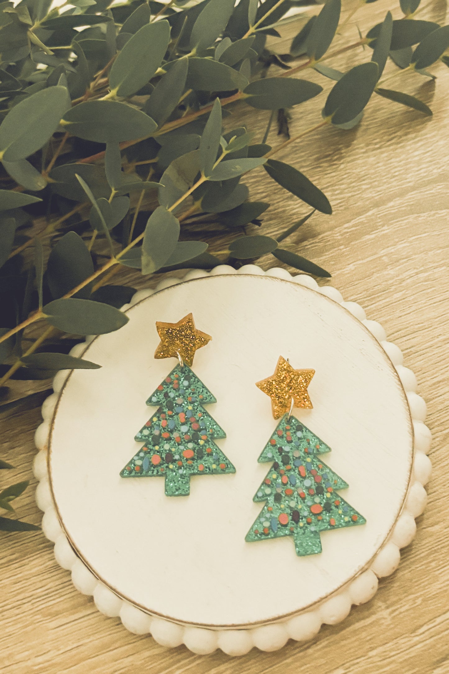 Beautiful Acrylic Christmas Tree Earrings