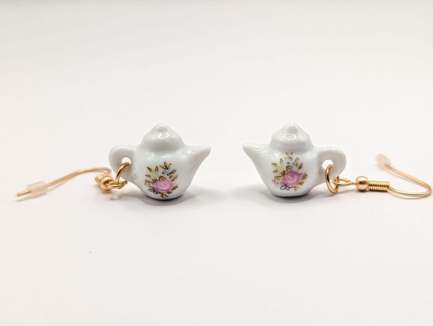 Beautiful Floral Tea Pot Earrings