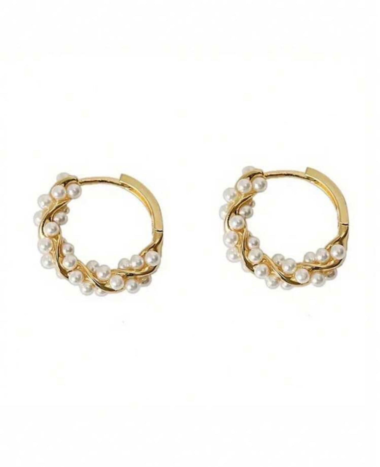 Beautiful Dainty Pearl Hoops