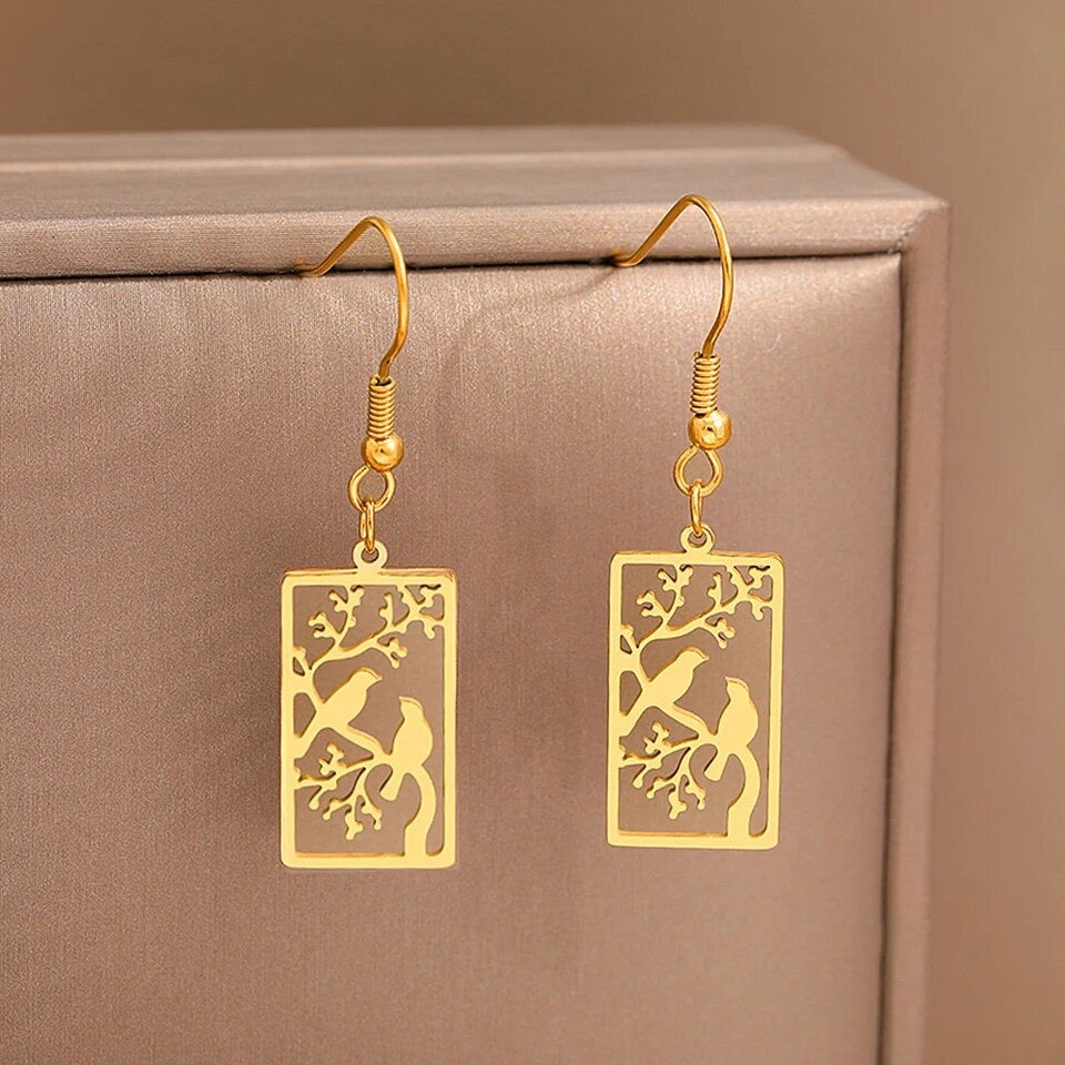 Beautiful Gold or Silver Bird Earrings