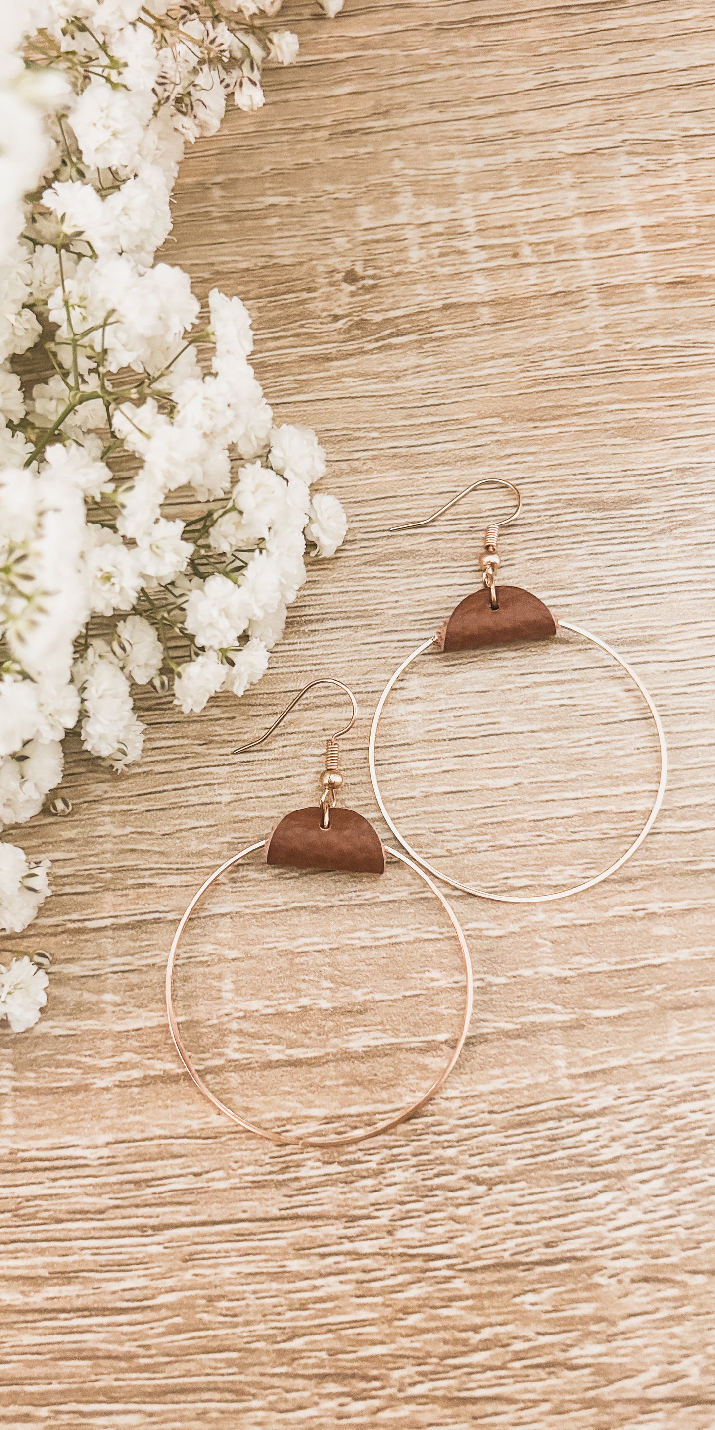 Beautiful Leather Hoop Earrings