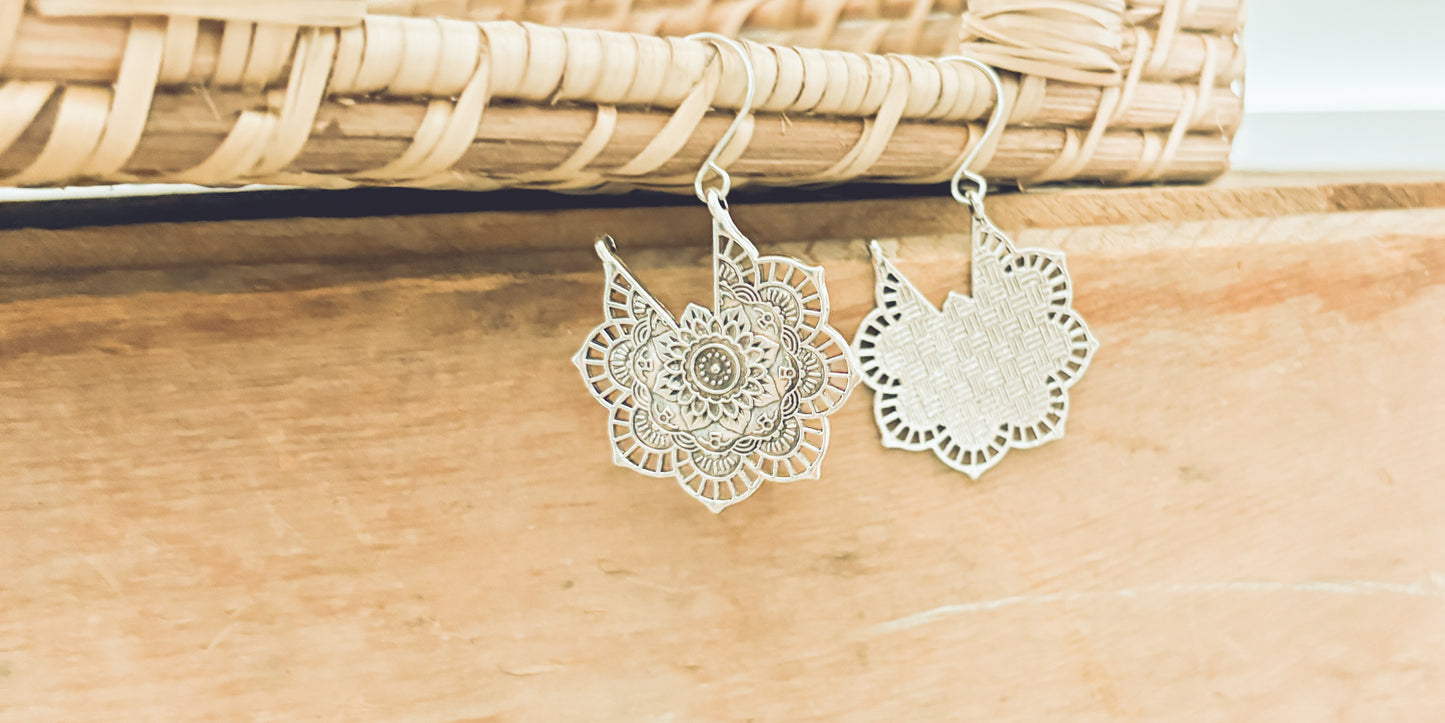 Beautiful Gold or Silver Manadala Earrings