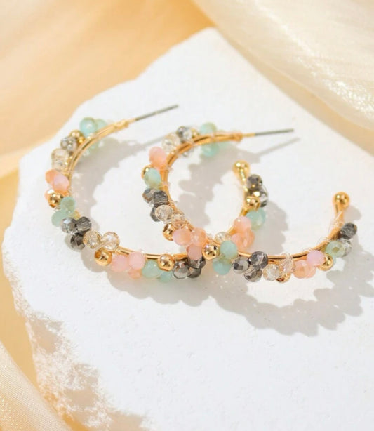 Beautiful Beaded Hoop Earrings