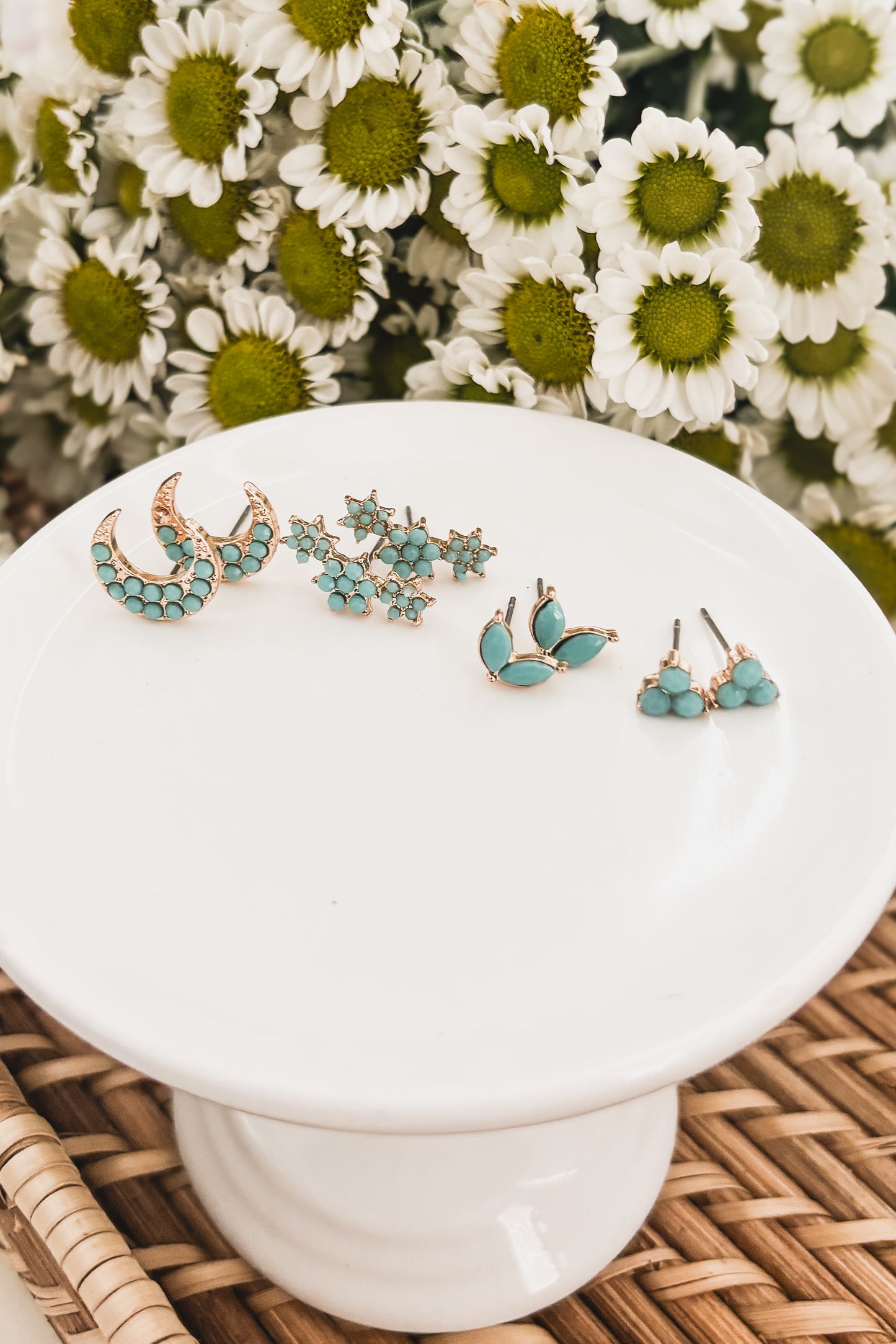 Beautiful Turquoise Earring Set - Set of 4 Studs