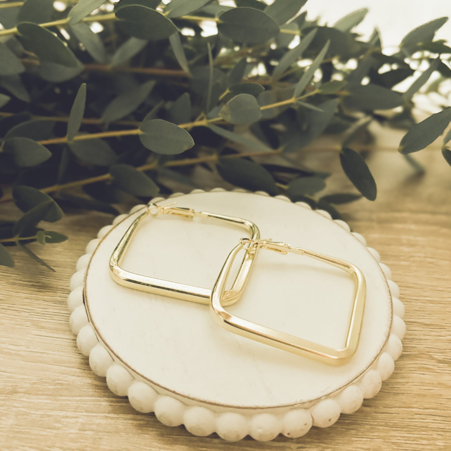 The Everyday Statement Hoop Square - Gold or Silver