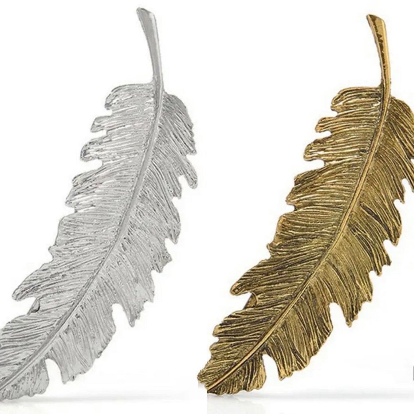 Beautiful Bronze or Silver Feather Hair Barrett