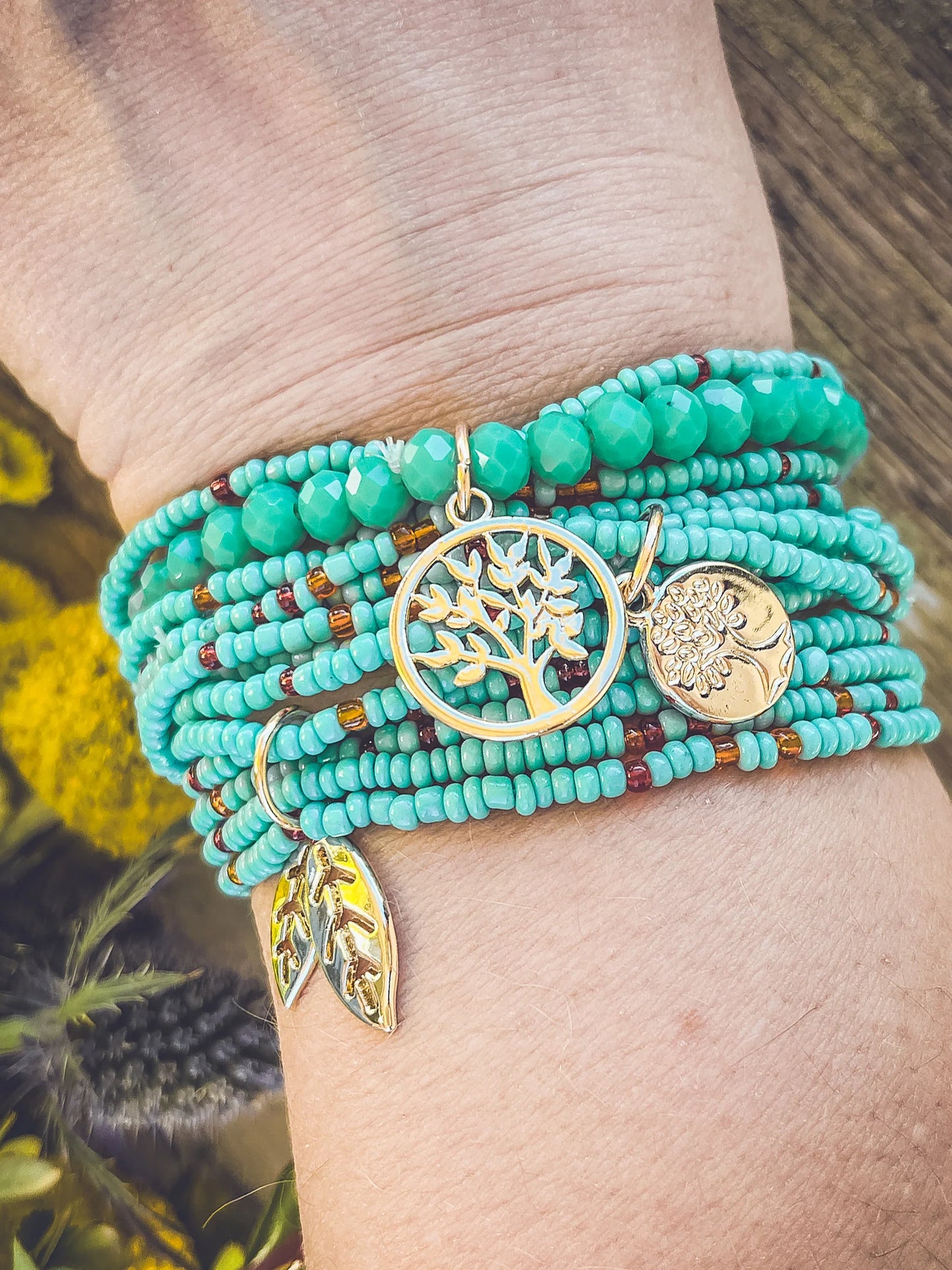 Beautiful Turquoise Tree of Life Bracelet Set