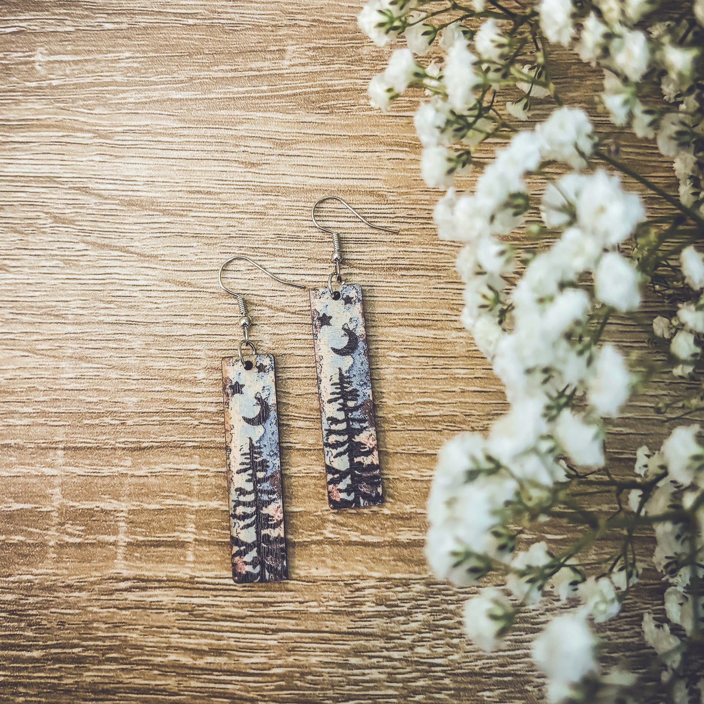 Beautiful Starry Night Drop Earrings