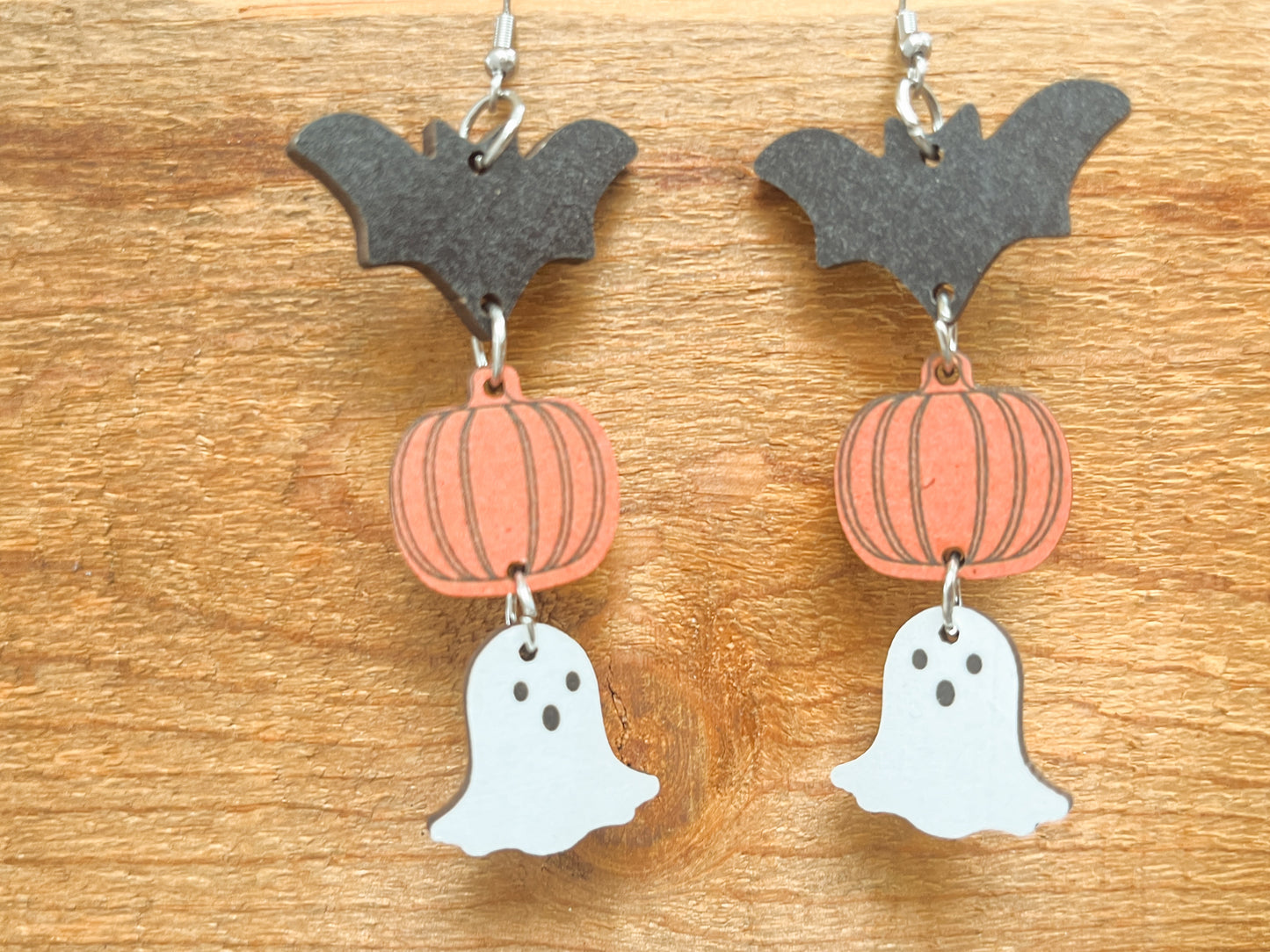 Adorable Wooden Halloween Earrings