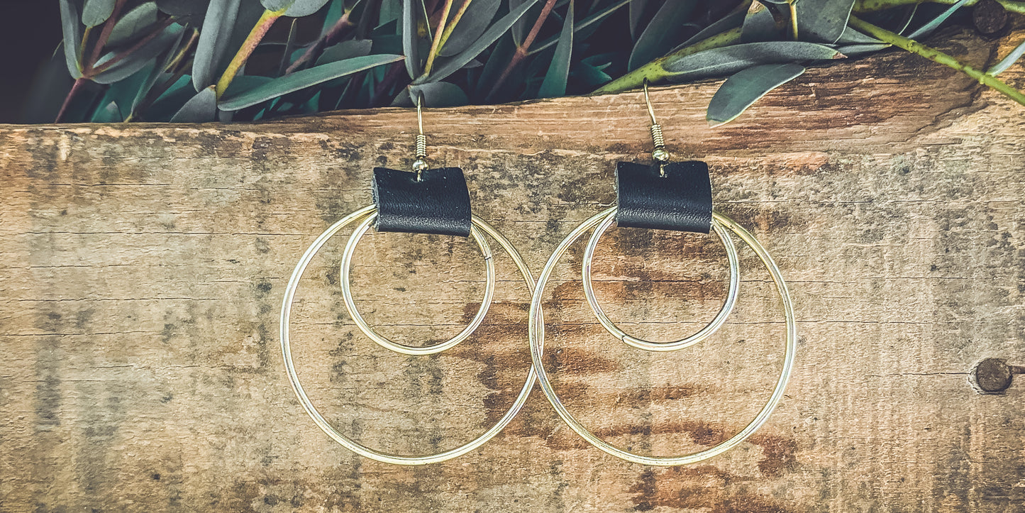 Beautiful Leather Hoop Earrings