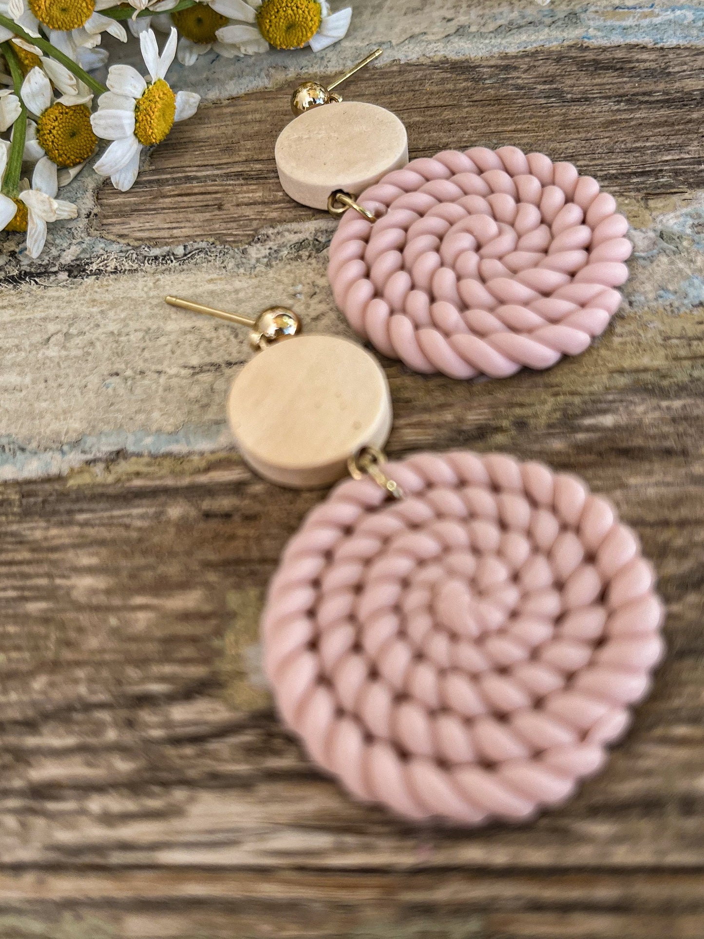 Beautiful Pink Clay Earrings