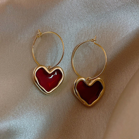 Gorgeous Gold Heart Hoop Earrings