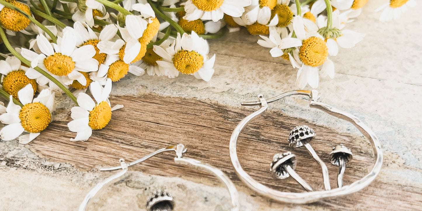 Adorable Mushroom Hoop Earrings