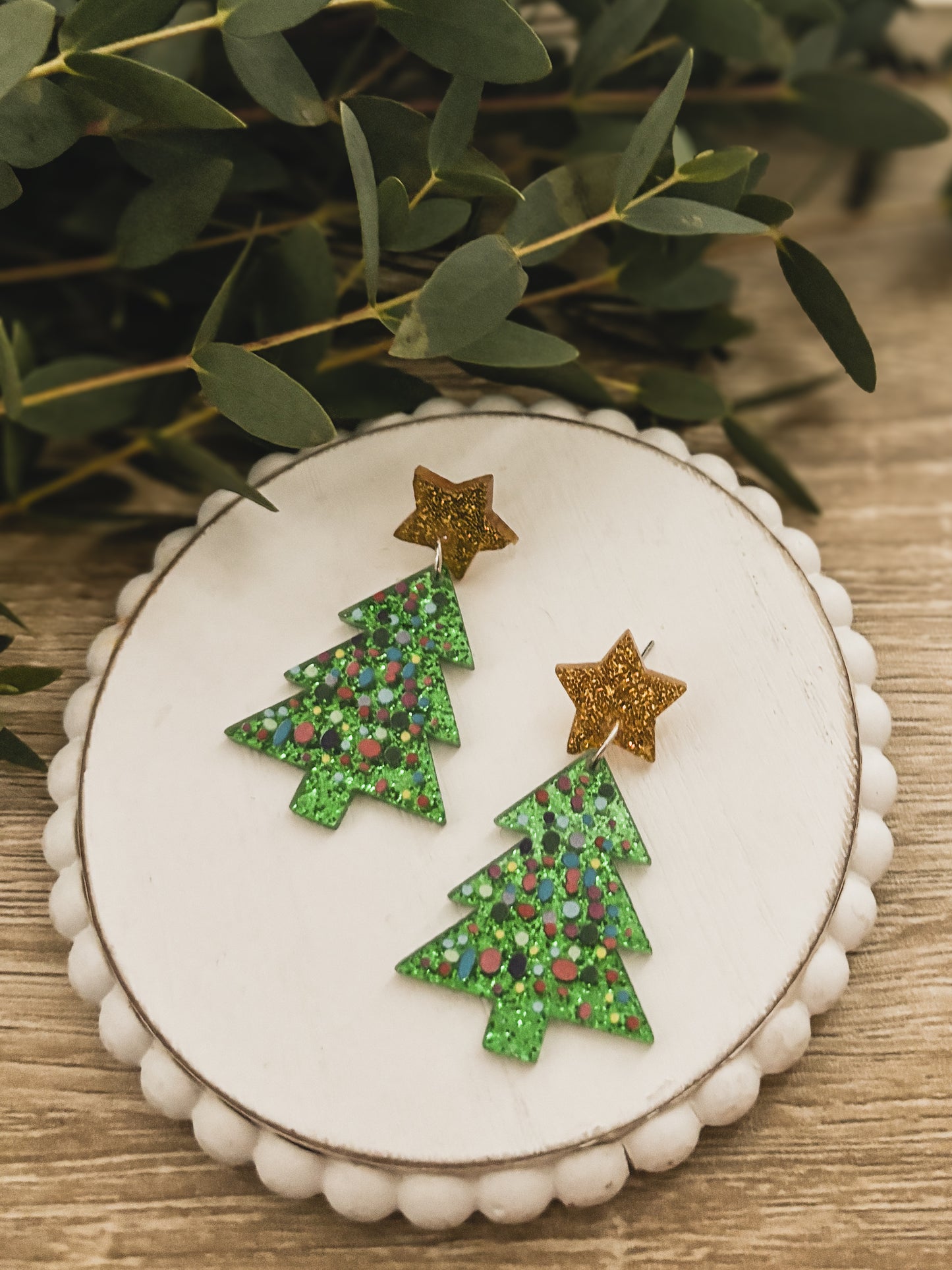 Beautiful Acrylic Christmas Tree Earrings