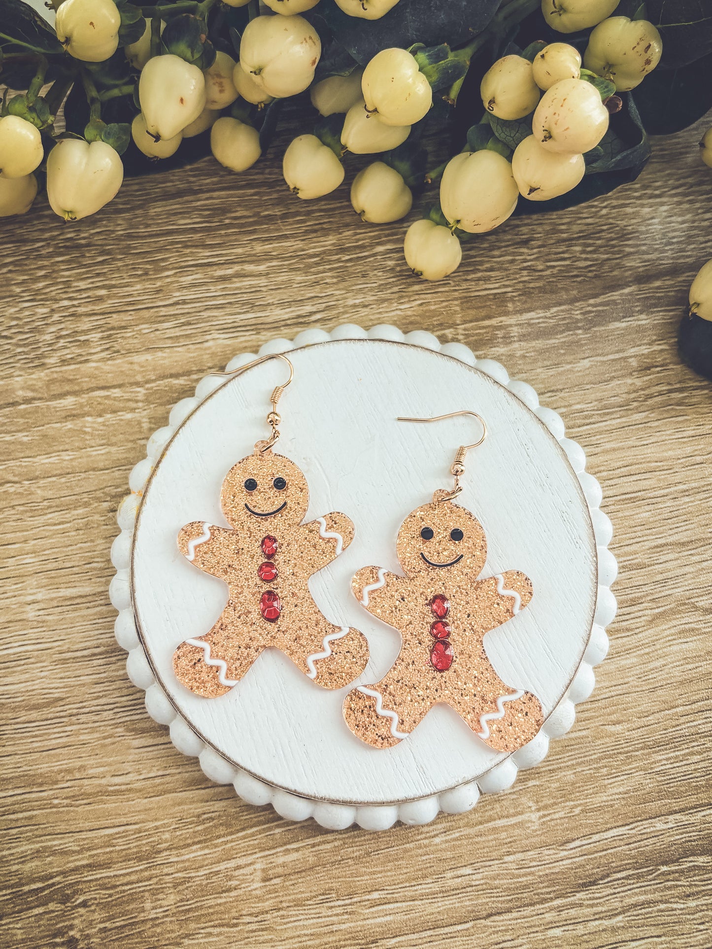 Beautiful Acrylic Gingerbread Man Earrings