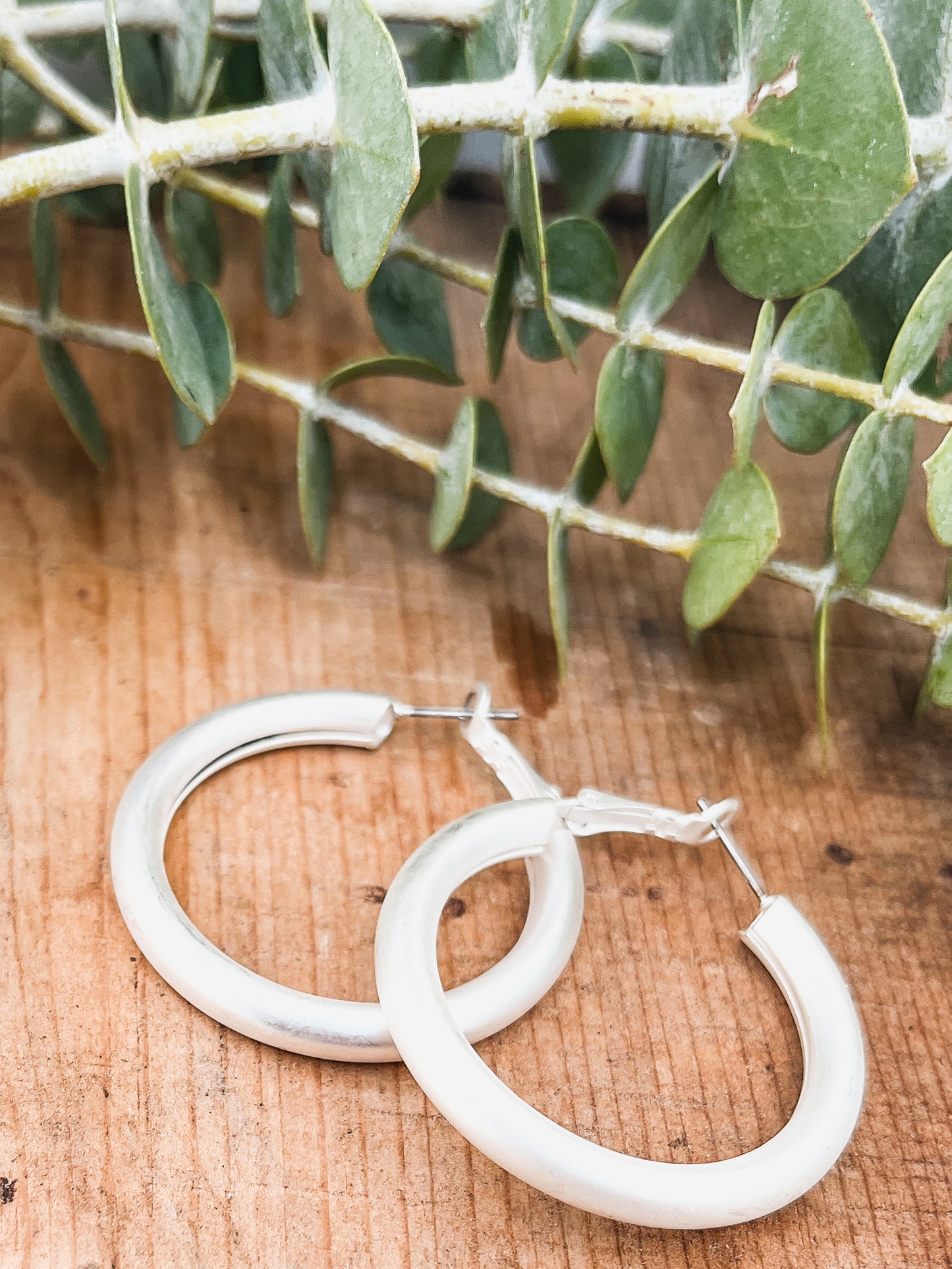 Beautiful Matte Gold or Silver Hoop Earrings