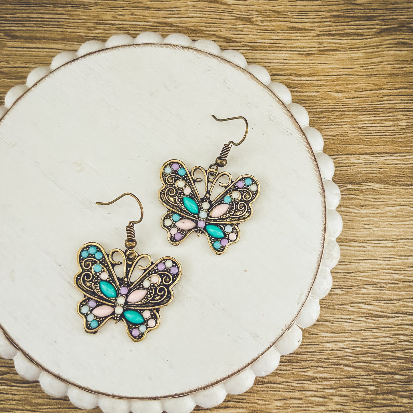 Beautiful Vintage Inspired Butterfly Earrings