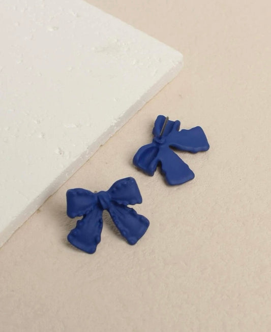 Beautiful Blue Bow Earrings