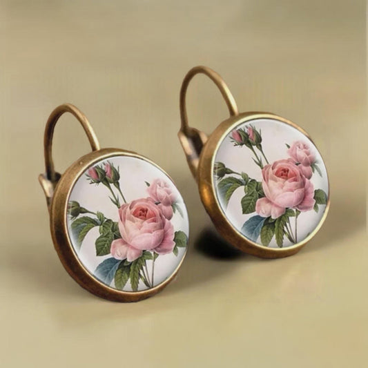 Beautiful Vintage Rose Earrings