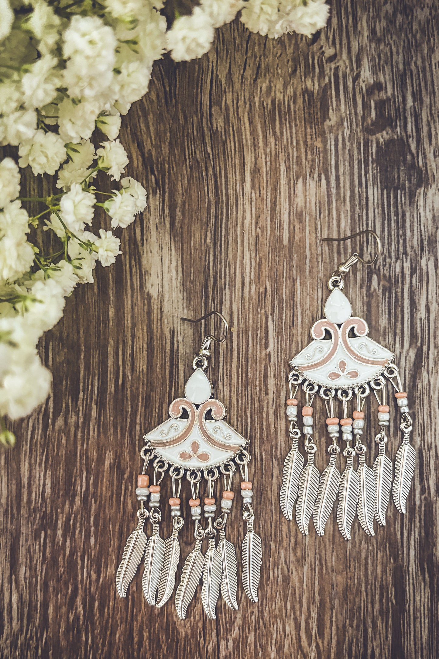 Beautiful White Drop Earrings