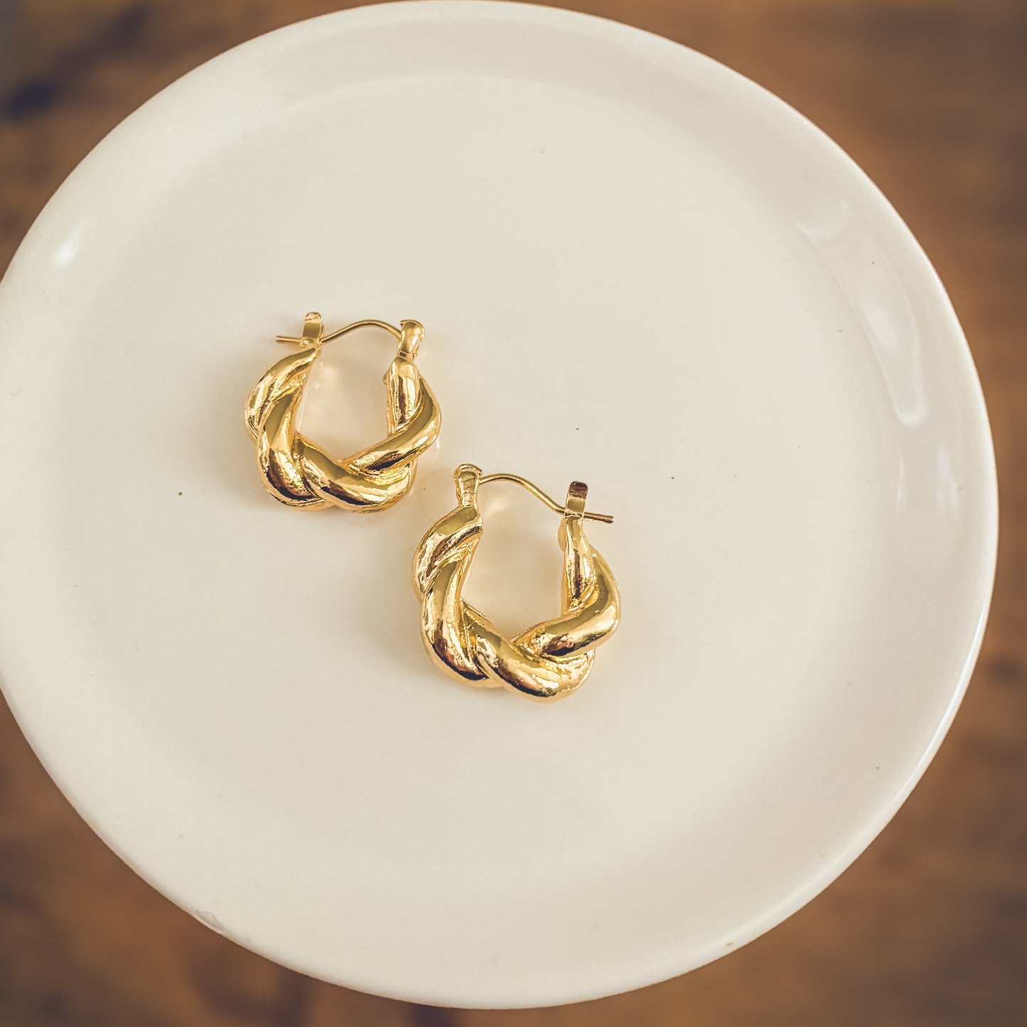 Beautiful Chunky Gold Twist Earrings