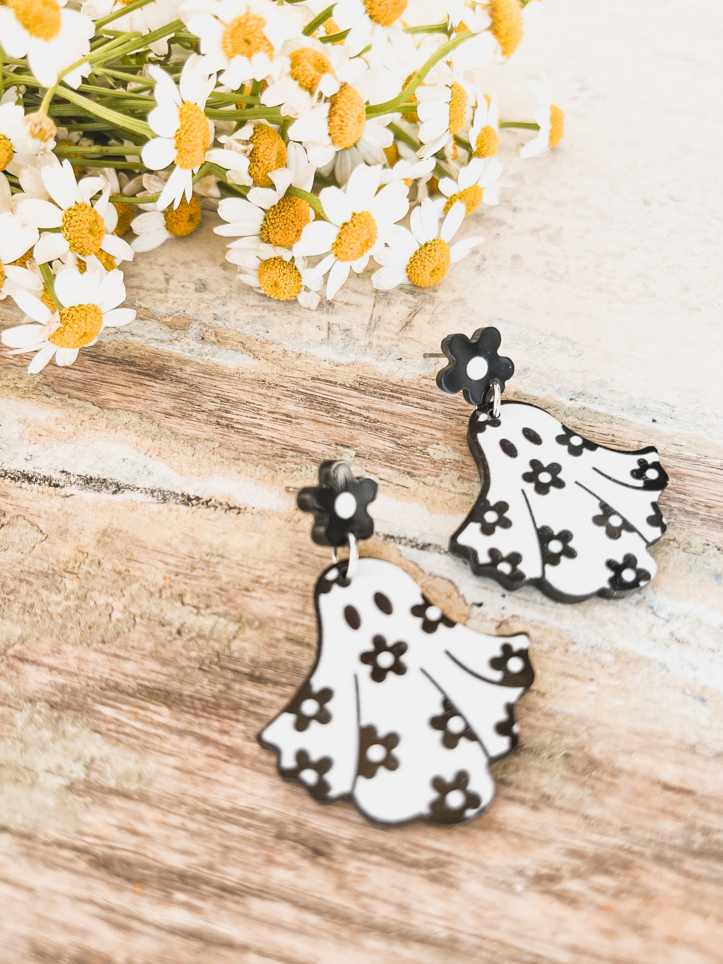 Adorable Flower Ghost Earrings