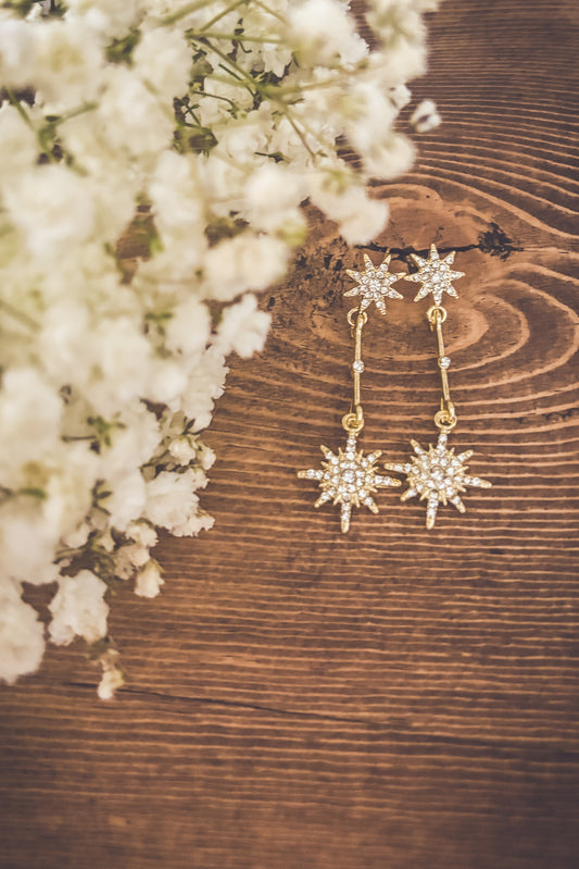 Beautiful Celestial Star Earrings - Gold or Silver